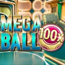 Mega Ball 100x by Evolution, showcased at lex-at.com – game logo